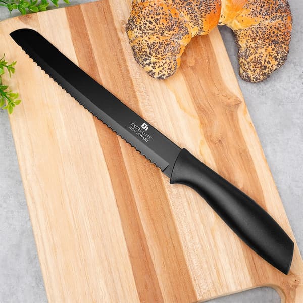 Brödskniv i stål svart 32 cm