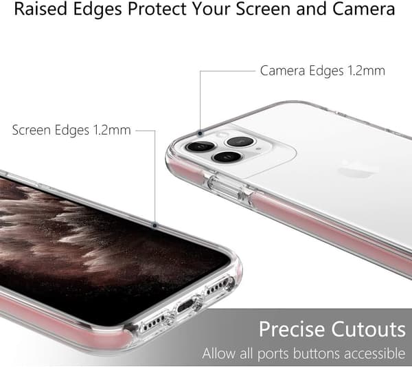 ETUI TIL APPLE IPHONE 11 PRO, GENNEM BAGSIDEN, SOLID, STÆRKE KANTER, LYSERØD