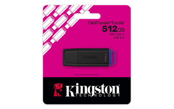 KINGSTON 512GB USB 3.2 Gen 1 Exodia Sort/Lilla