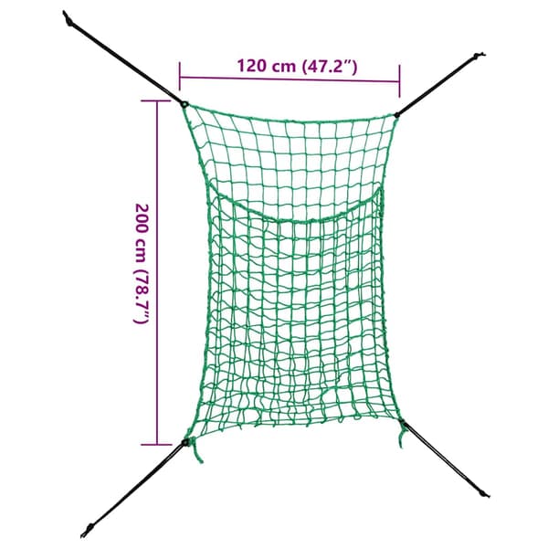 vidaXL Hönät, 2 st, Rektangulära, Grön, 200x120 cm, PP