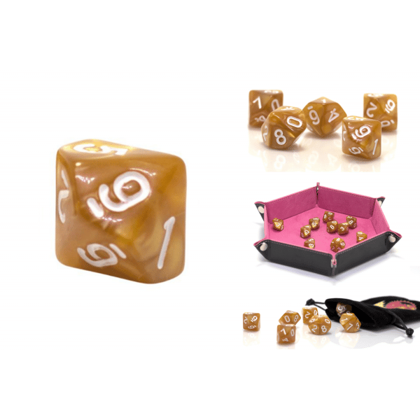RPG terning ti-sidet D10 Dragon Gold 0-9