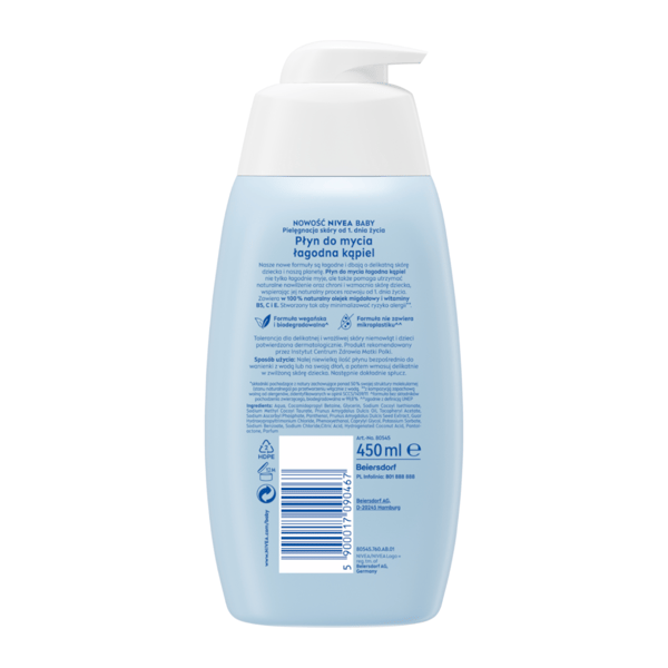 NIVEA BABY tvål för mild baddning 450 ml