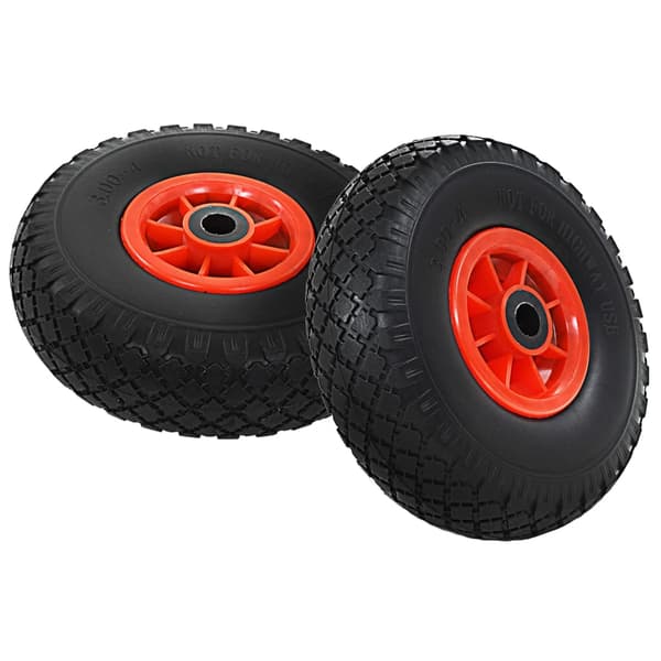 vidaXL transportvognshjul, 2 stk., massive, polyuretan, 3,00-4