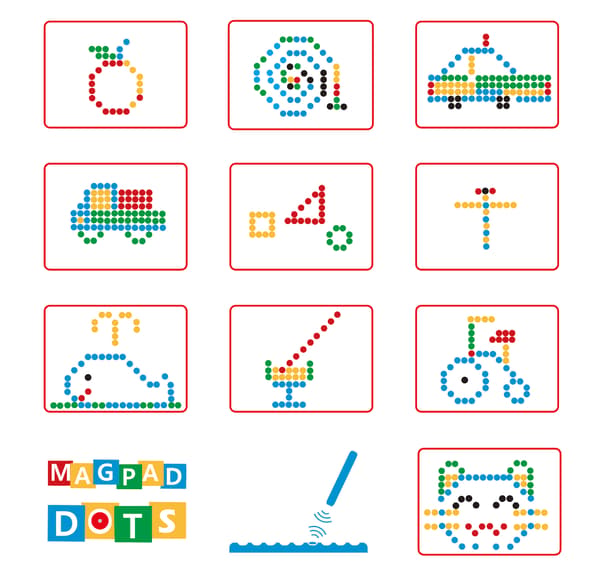 MagPad Dots -magneettitaulu - keltainen