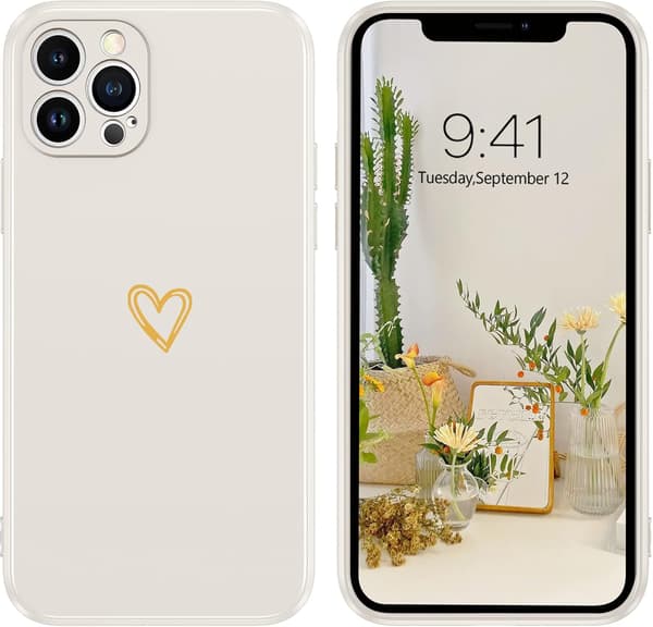 ETUI TIL IPHONE 12 PRO MAX 6,7' BEIGE SILIKONE STÆRK
