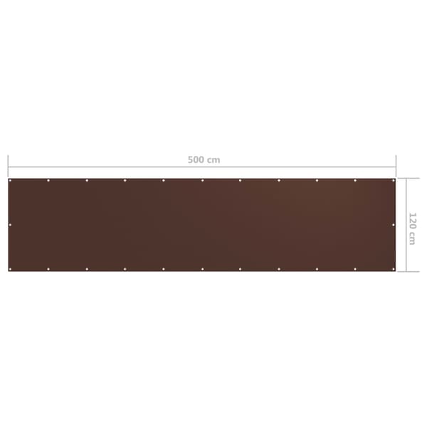 vidaXL balkonskærm, brun, 120x500 cm, oxfordstof