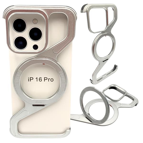 Skal för iPhone 16 PRO pansar MagSafe metall titanium hållare