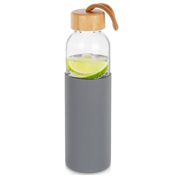 Lasinen vesipullo silikonisella suojalla 500 ml