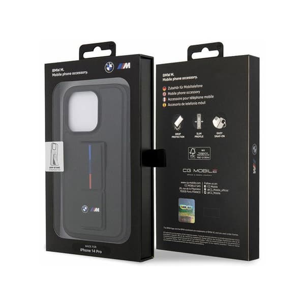 BMW Grip Stand Hot Stamp - iPhone 14 Pro Max cover (sort)
