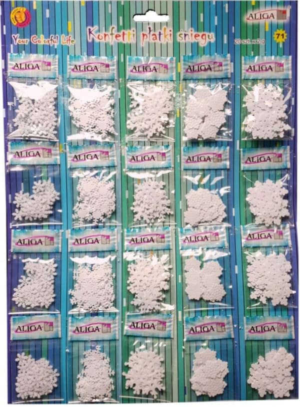 Konfettisnöflingor 20x2g, 1 set