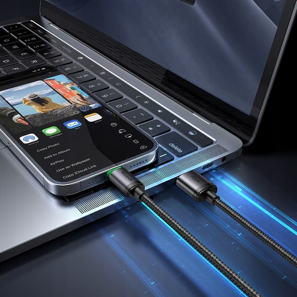 MCDODO Oplader USB Lightning Kabel Hurtig Opladning til iPhone 1M LED