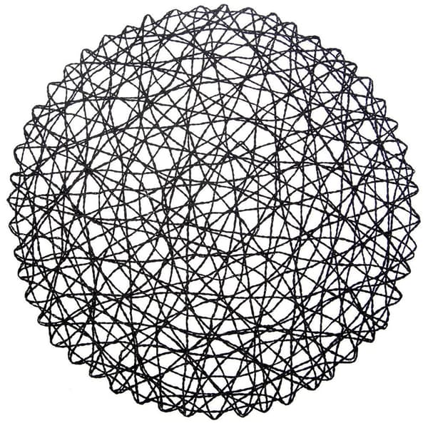 Svart rund pappersunderlägg, 35 cm