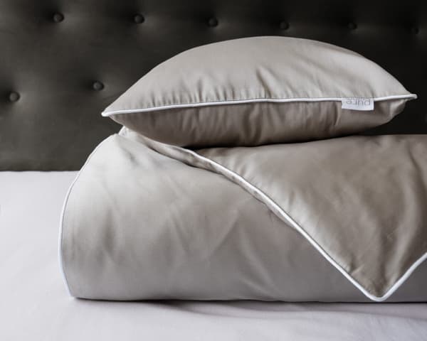 Bäddset i ren bomull 140x200 Beige Premium