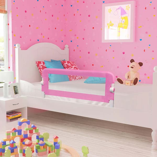 vidaXL Spjälsängsstång rosa 120x42 cm polyester