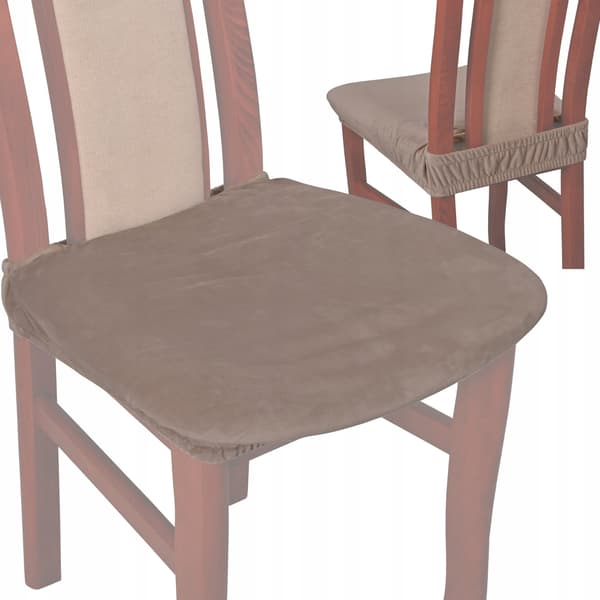 Stolöverdrag Stolsäte Kort sammet TESS Beige