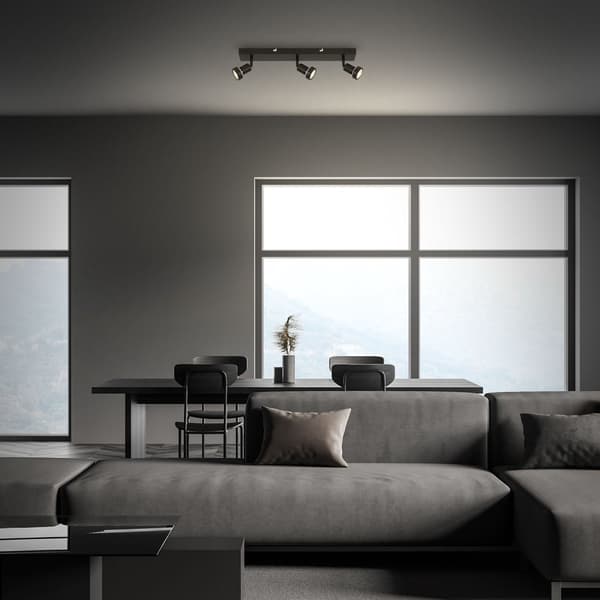 LED-takspotlightlampa svart 15W vardagsrum sovrum hall