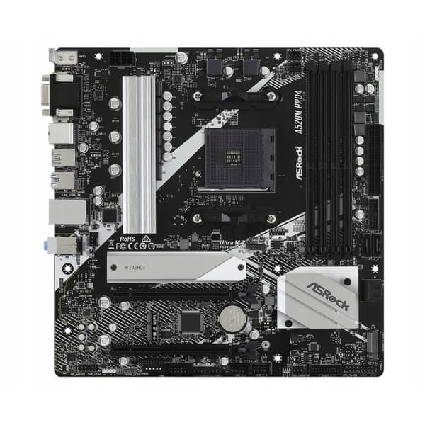 ASRock A520M PRO4 Micro ATC Socket AM4 Bundkort