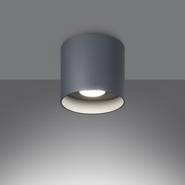 LOFTSLAMPE RIVER 1 GU10 GRÅ ALU LUMILO 12.261.82