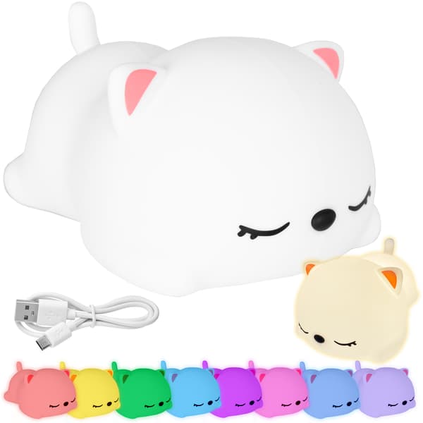 Silikone natlampe Teddybjørn LED RGB