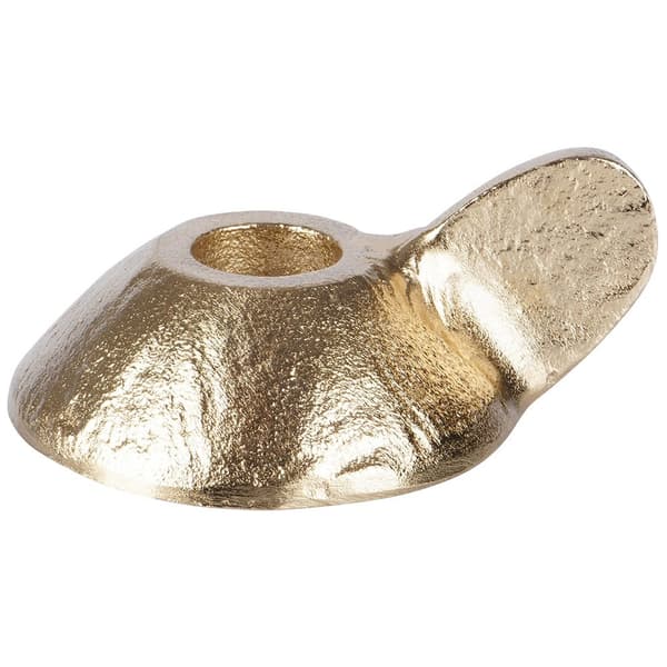 Aluminiums lysestage i guld 9x7,5x4 cm