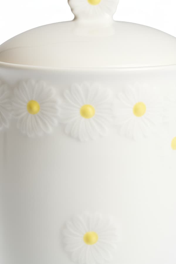 KERAMISK MADORGANIZERBEHOLDER TIL LØSE GENSTANDE 16 CM DAISY LINE