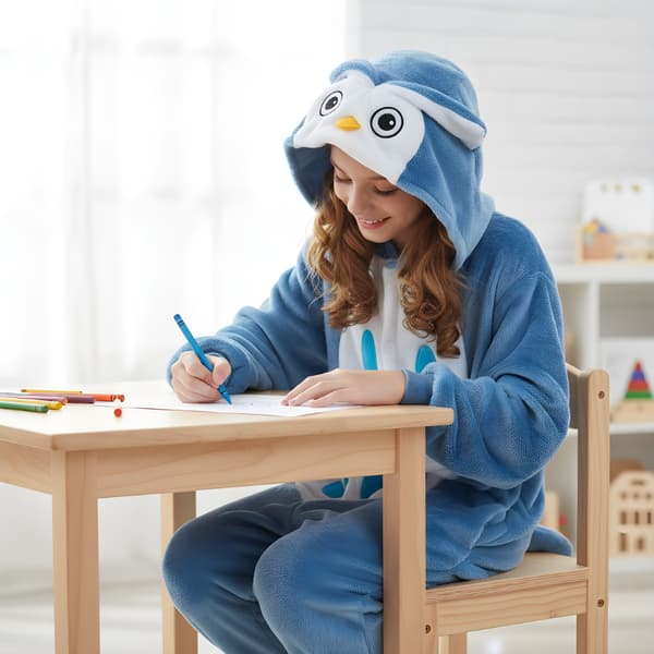 Kigurumi pyjamas kostume til børn med ugle, 135-145 cm