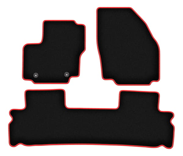 Velour gulvmåtter med rød kant til: Ford Galaxy MK2 minivan (2006-2012)