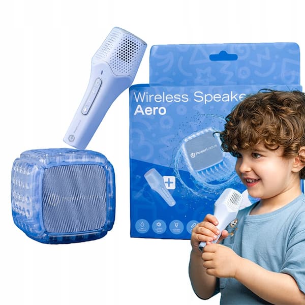 KARAOKE PowerLocus Aero Bluetooth-högtalare med trådlös mikrofon för barn