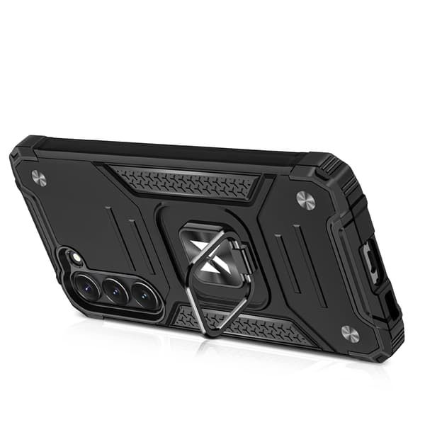Wozinsky Ring Armor cover til Samsung Galaxy S23+, armeret cover, magnetisk holder, ring, sort