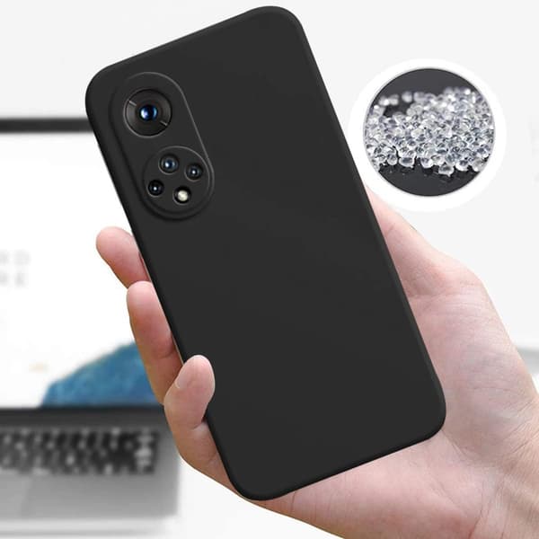 COVER TIL HUAWEI HONOR 50 SORT SILIKONE BAGSIDER