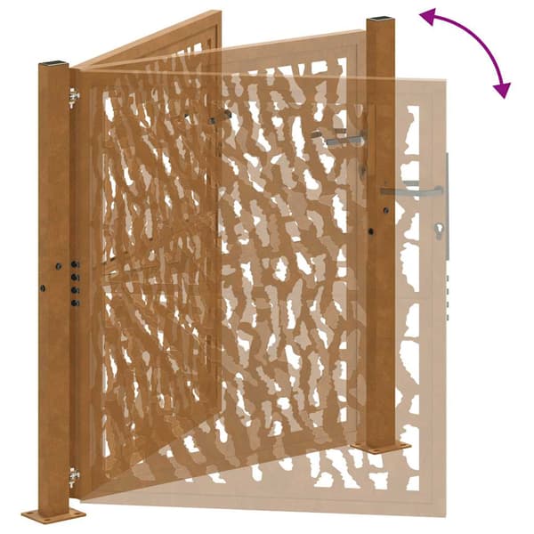 vidaXL havelåge 105x105 cm skinnemønster i rustfrit stål