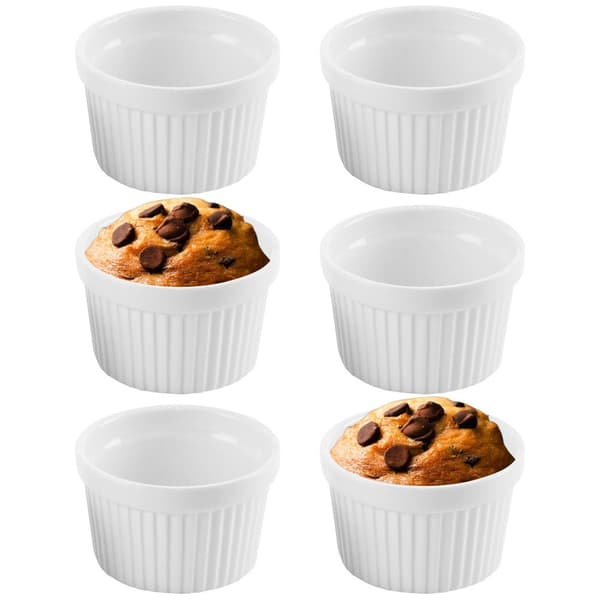 Bage-skåle porcelæn hvide 9 cm, 200 ml 6 stk.