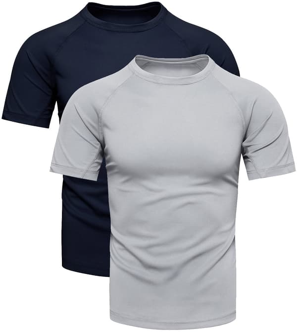 Herr t-shirt tvåpack, marinblå och grå, M