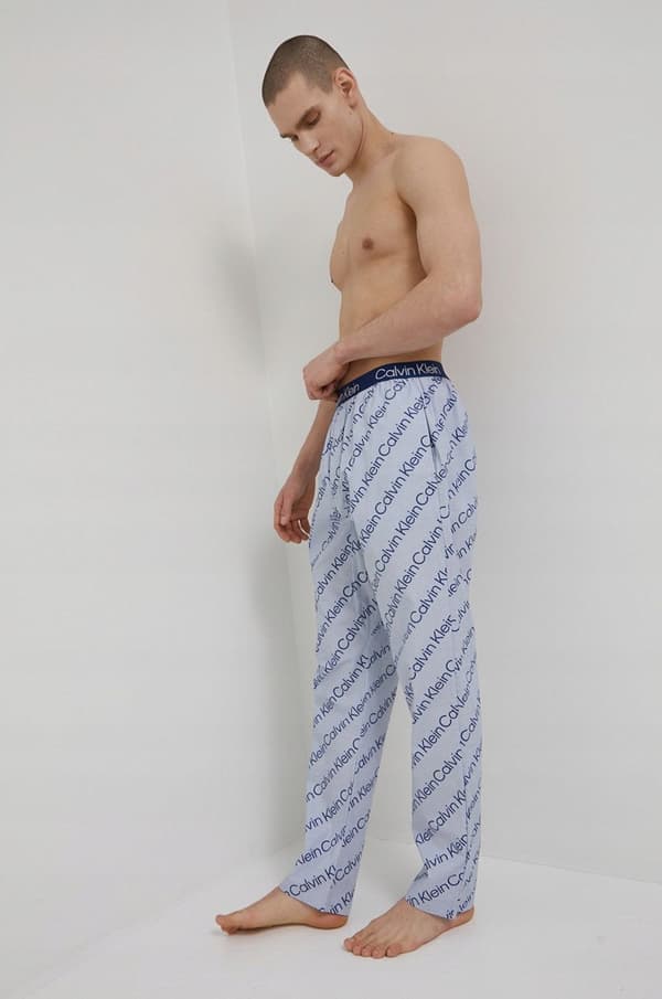 Calvin Klein Logged bomullspyjamabylxor L grå
