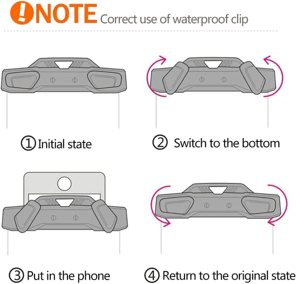 2x VATTENTÄT TRANSPARENT FODRAL 7,2' TELEFONSNÄCKBAND