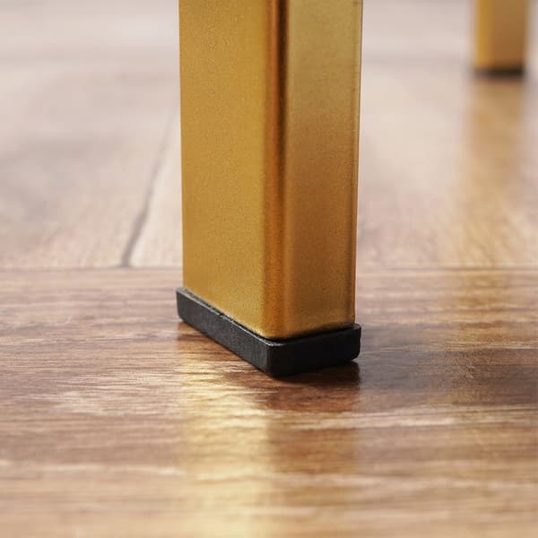Metal sofabord guld med ur 42x40 cm