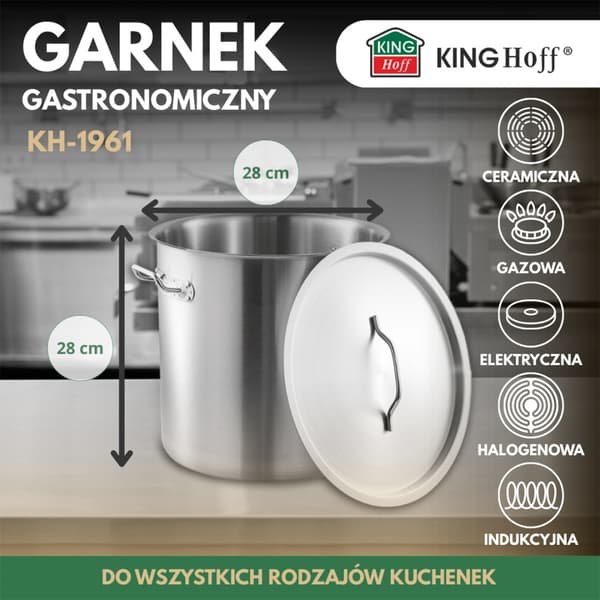 GASTRONOMISK GRUTA MED STÅLLOCK 17L KINGHOFF KH-1961