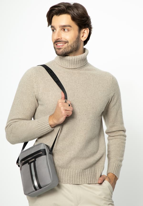 Wittchen Herr Budbärare med dekorativt band, Grå, Grå Polyester