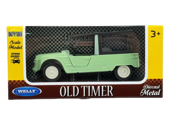 Welly VANHA timer 1968 Citroen Mehari katolla vihreä 1:34 43792