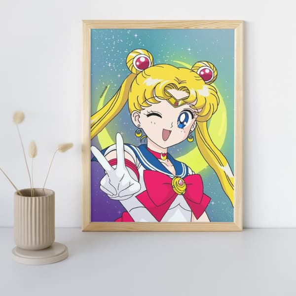 MÅLNING MED SIFFROR MED RAM Sailor Moon-målningar 40x50 cm