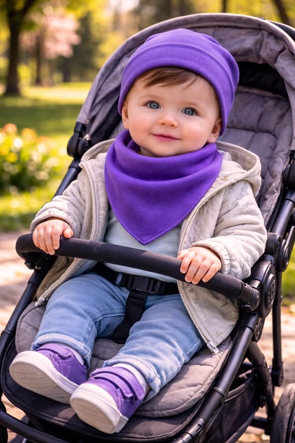 Triangulär halsduk bomullsbandana lila