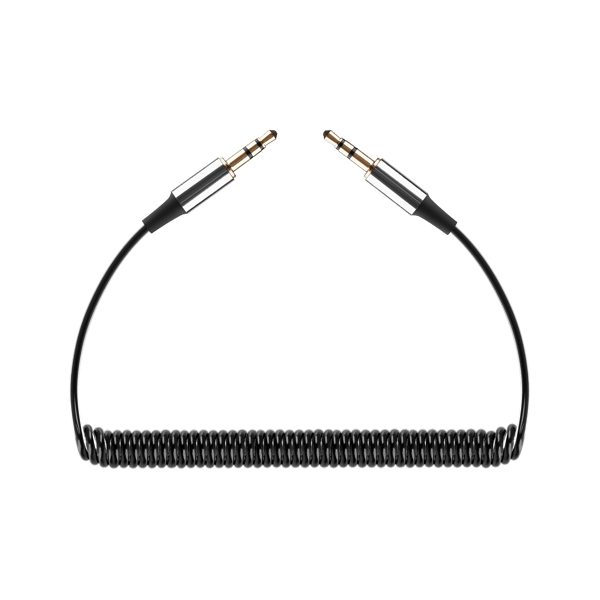Rebel kabel jack 3,5 mini jack AUX 1m audio spiralledning