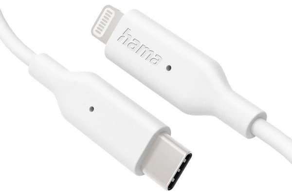 Kabel HAMA Opladning/data MFI USB-C - Lightning 1m Hvid