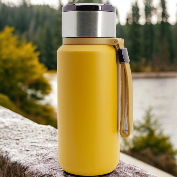 Termokrus i stål, 650 ml, til kaffe, te, vand + si