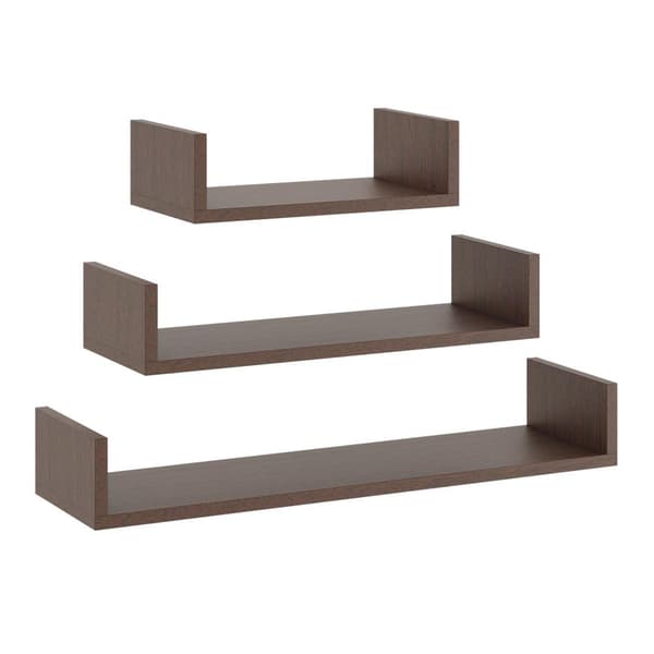 Vægmonterede hylder - 3 stykker - nr 23 wenge