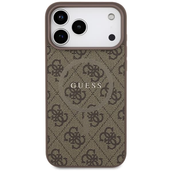Guess 4G Ring Classic Logo MagSafe - iPhone 17 Pro Max -kotelo (ruskea)