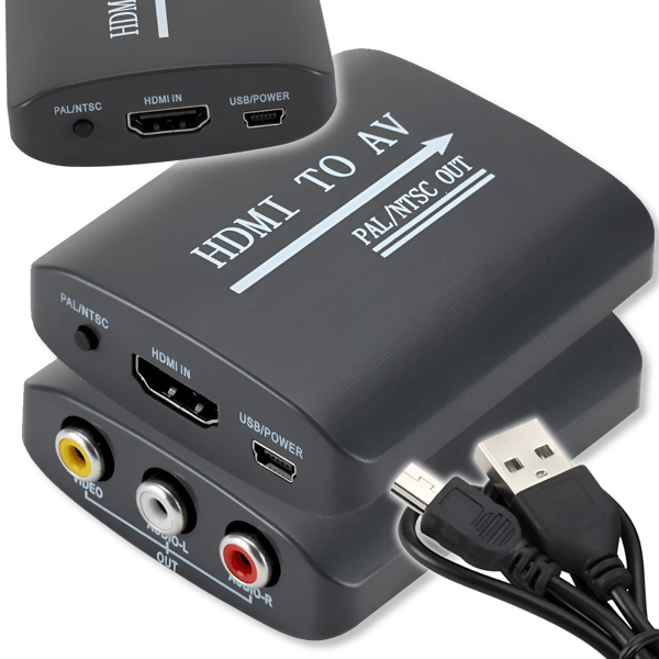 HDMI til AV RCA cinch billedkonverter NTSC PAL