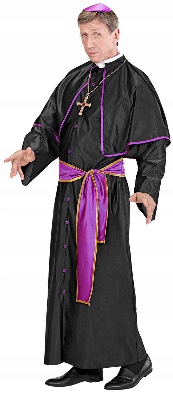 Kostymdräkt BISKOP Kardinal Präst Halloween Karnevalbal, S