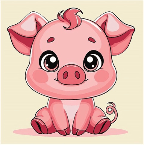 QBEE Piglet kunstmalerisæt 5 dele