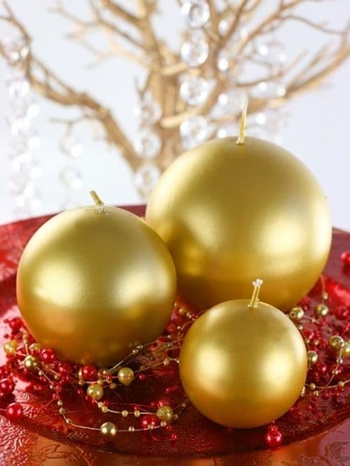Ljus ""Sphere"" (FI 60) metallic, guld, 1 st.